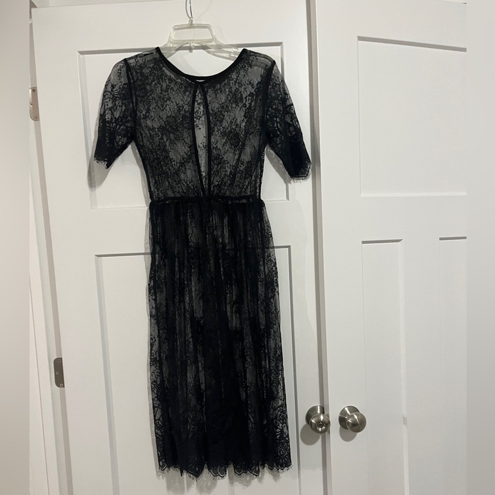 SHEIN Black Lace Dress